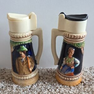 Vintage Ceramic Beer Stein Salt And Pepper Shakers - Germany